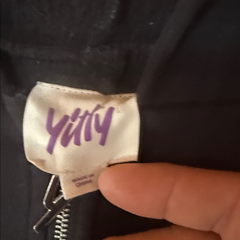 YITTY Black Zip-Up Hoodie Jumpsuit with Black Logo - Picture 2 of 5